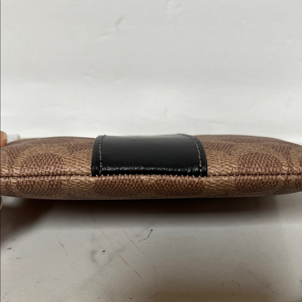 Coach Signature Brown and Black Wristlet - Picture 4 of 10
